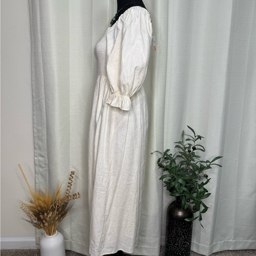 GAP Cream Short Puff Sleeve Dress - Picture 9 of 14